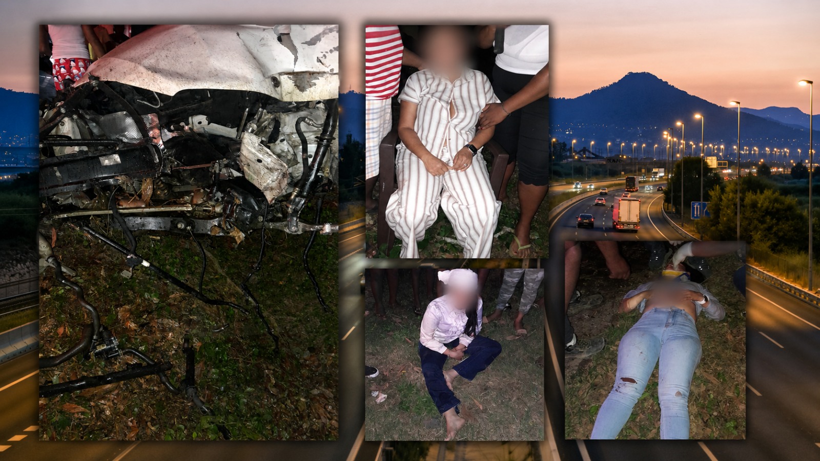 Tres personas resultan heridas tras aparatoso vuelco en la Autovía del Nordeste