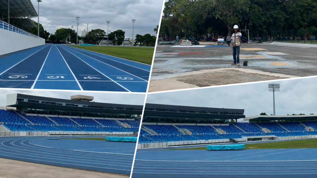 Avanzan los trabajos de modernización en las pistas del Estadio Olímpico Félix Sánchez